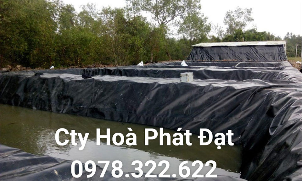 Báo giá bán lẻ màng bạt nhựa chống thấm HDPE màu xanh đen lót ao hồ bờ ao chứa nước giá rẻ tại Hà Tĩnh